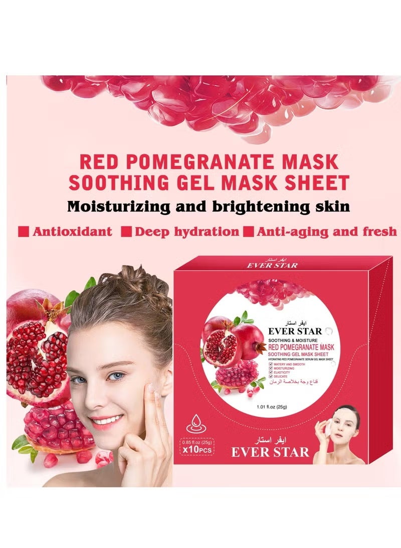 Ever star 10 Pieces Pomegranate Face Mask - Image 3